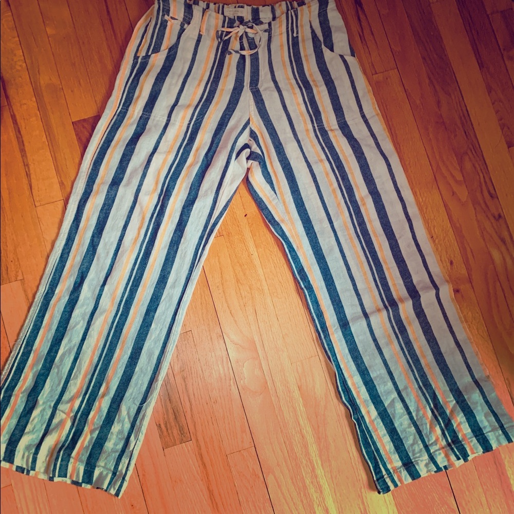 Wide leg linen pants